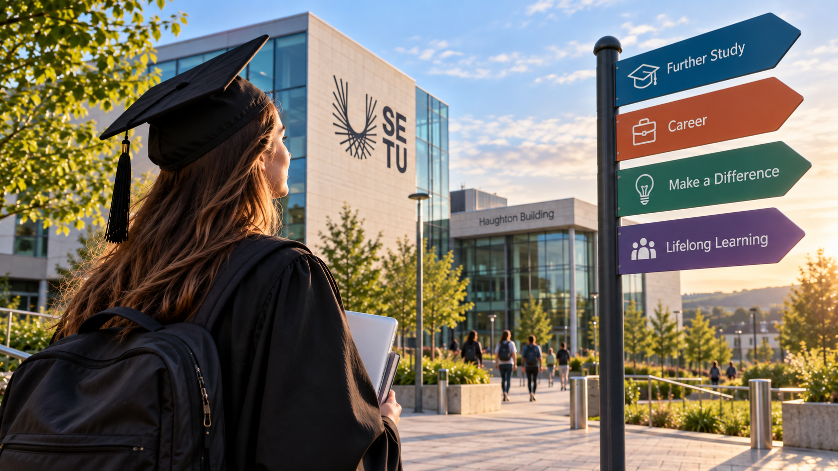 A student looking ahead — graduation, work, what comes next.